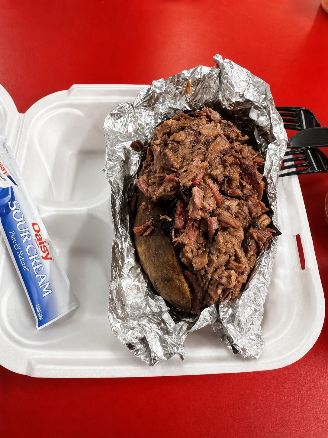 Stuffed baked potato from Chopper's Ol' School BBQ